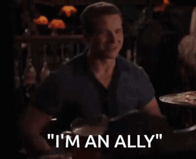 Man With Raised Fist I'm An Ally GIF