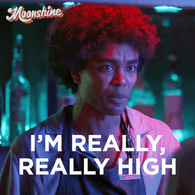 Man With Red Afro Says I'm Really Really High GIF
