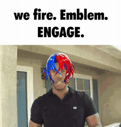 Man With Red And Blue Hair Saying We Fire Emblem Engage GIF