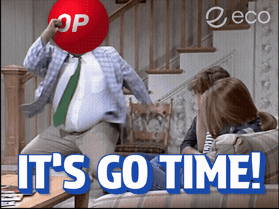 Man With Red Balloon On Head Saying It's Go Time GIF
