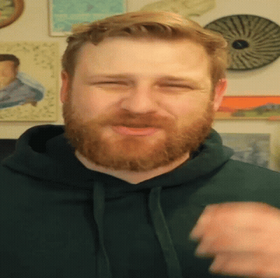 Man With Red Beard In Green Hoodie GIF