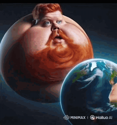 Man With Red Beard Standing Next To Earth GIF
