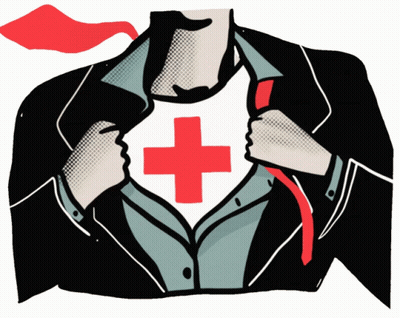 Man With Red Cross On Chest GIF