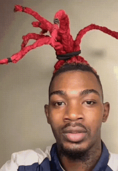 Man With Red Dreadlocks GIF
