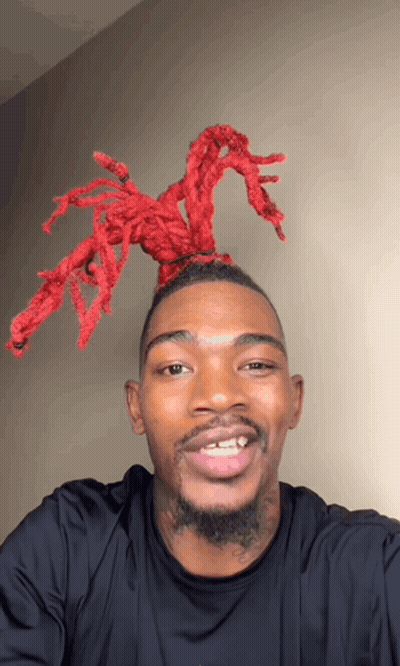 Man With Red Dreadlocks Smiling GIF