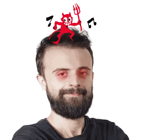 Man With Red Eyes And Devil Head Sticker