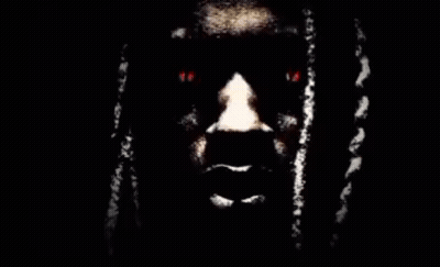 Man With Red Eyes And Dreadlocks GIF