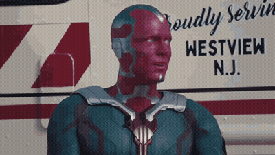 Man With Red Eyes Standing In Front Of Westview N.J. Bus GIF