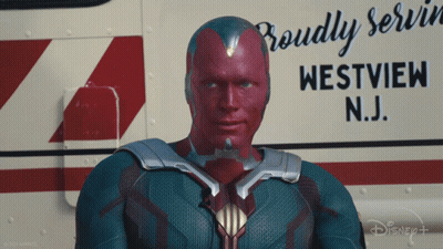 Man With Red Eyes Standing In Front Of Westview NJ Bus GIF