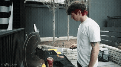 Man With Red Hair Cooking Food GIF