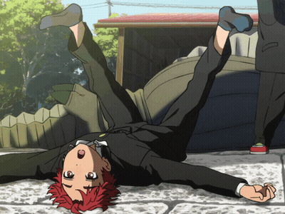Man With Red Hair Laying On Back Legs Up GIF