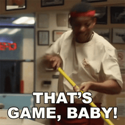 Man With Red Headband Holding Mop Saying That's Game Baby GIF