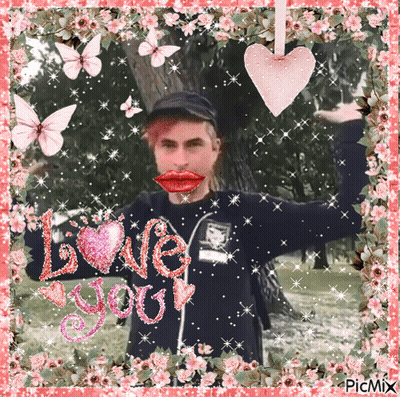 Man With Red Lips Saying Love You GIF