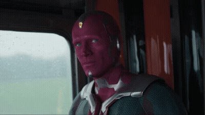 Man With Red Mask Looking Out Window GIF