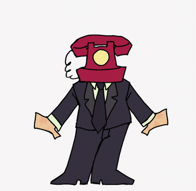 Man With Red Telephone Head GIF