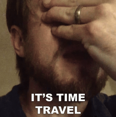 Man With Ring Covering Face Saying It's Time Travel GIF