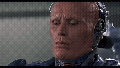 Man With Robot Helmet Close Up GIF
