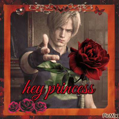 Man With Rose Saying Hey Princess GIF