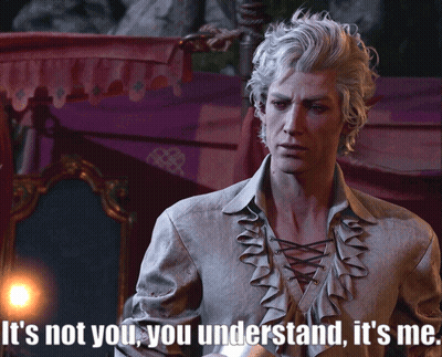 Man With Ruffled Shirt Says It's Not You It's Me GIF