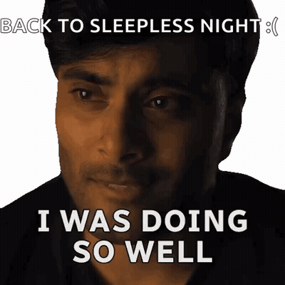 Man With Sad Look Saying Back To Sleepless Night GIF