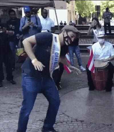 Man With Sash Saying Granma GIF