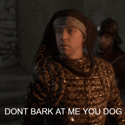 Man With Scarf Dont Bark At Me Dog GIF
