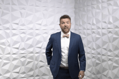 Man With Scarf In Front Of #ModernWarfare Wall GIF