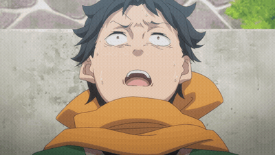 Man With Scarf Looking Up Mouth Wide Open GIF