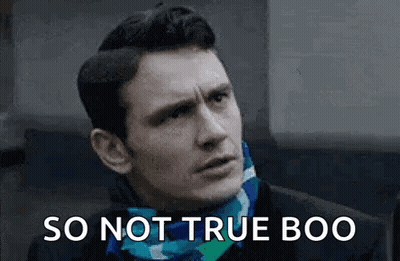 Man With Scarf Making Funny Face Saying So Not True Boo GIF