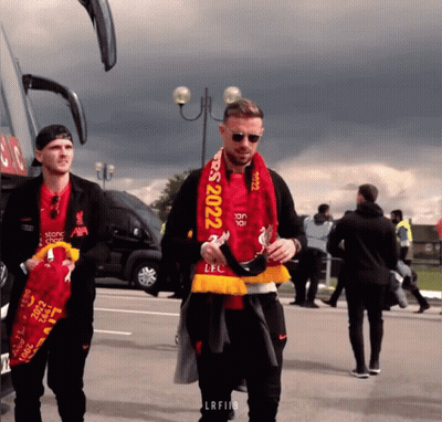 Man With Scarf Saying LFC GIF
