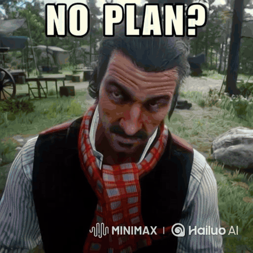 Man With Scarf Saying No Plan GIF