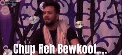 Man With Scarf Says Chup Reh Bewkool GIF