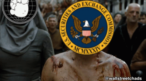 Man With SEC Logo On Face GIF