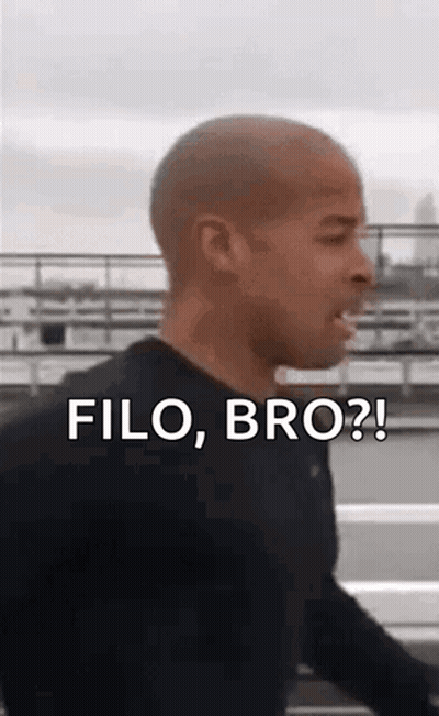 Man With Shaved Head Walking Says Filo Bro GIF