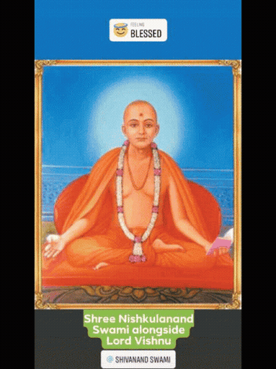 Man With Shree Nishkulananda Swami And Lord Vishnu GIF