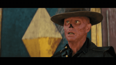 Man With Skull Face And Hat GIF
