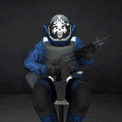Man With Skull Mask Holding Gun GIF