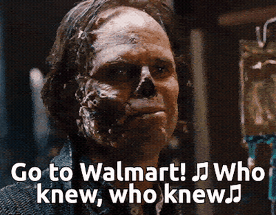 Man With Skull On Face Saying Go To Walmart Who Knew GIF