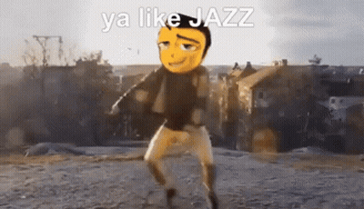 Man With Smiley Face On Head Dancing Ya Like Jazz GIF