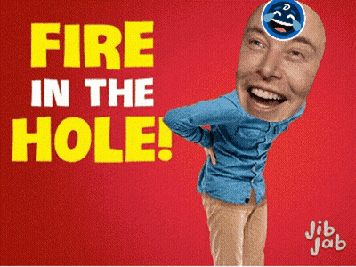 Man With Smiley Face On Head Fire In The Hole GIF