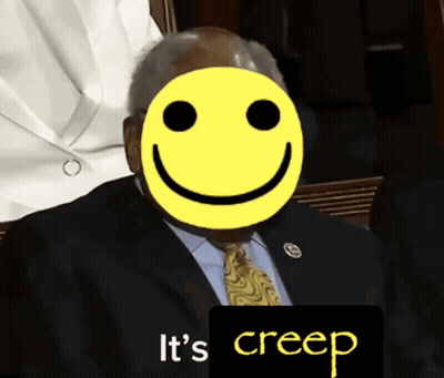 Man With Smiley Face Saying It's Creep GIF