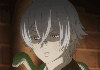 Man With Snake Around Neck Looking At Camera GIF
