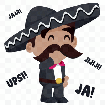Man With Sombrero And Mustache Saying Jaja GIF
