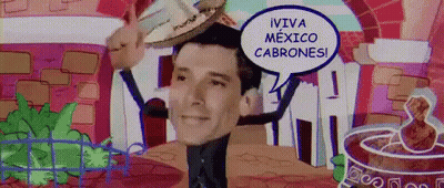 Man With Sombrero Saying Viva Mexico Cabrones GIF