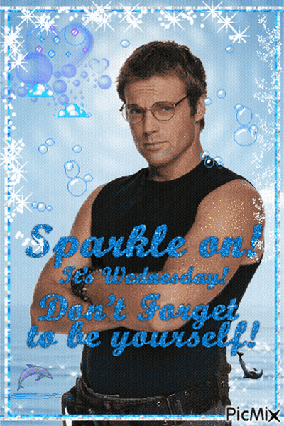 Man With Sparkle On For Wednesday GIF