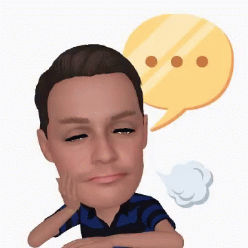 Man With Speech Bubble And Three Dots GIF