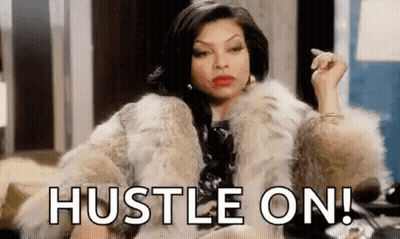 Man With Sponge On Head Hustle Time GIF