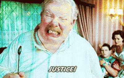 Man With Spoon In Mouth Says Justice GIF