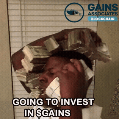 Man With Stack Of Money On Head Talking On Cell Phone GIF