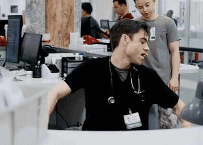 Man With Stethoscope And Chris Name Tag GIF